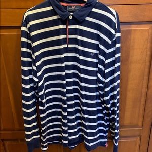 vineyard vines shep and ian blue stripes long sleeve XL half button